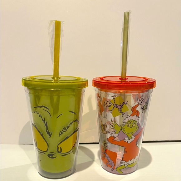 Cute Grinch and Who-ville Tumblers- Set of 2- NWT - Picture 1 of 7